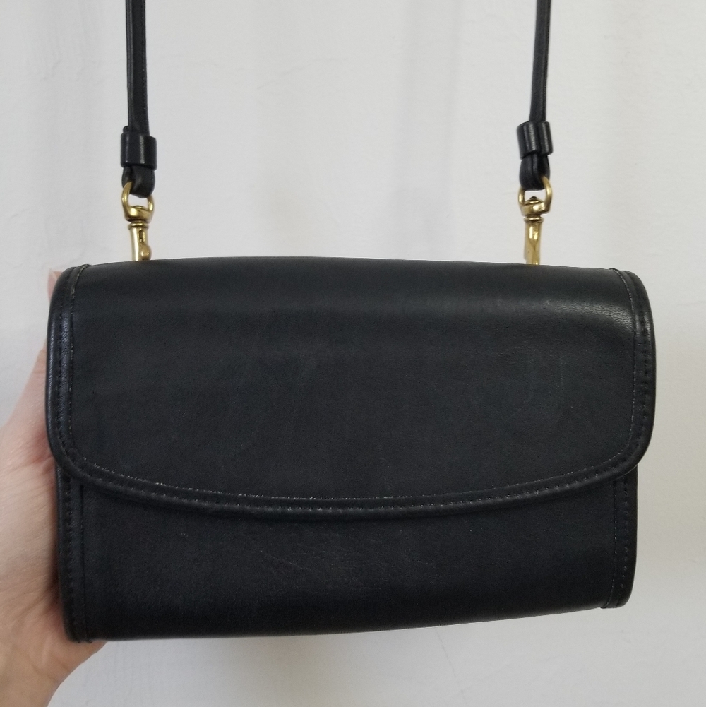 Black Coach Leather Crossbody Bag